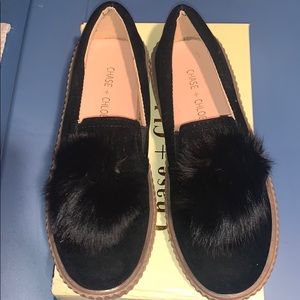 Chase Faux Fur Katie Pompom Sneaker